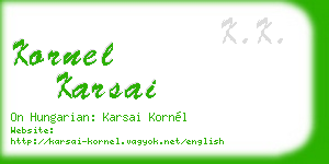 kornel karsai business card